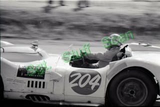 1960 Grand Prix Racing Photo Negatives (5) Lister Corvette,  Porsche,  Maserati,