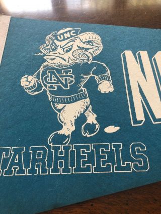 Vintage UNC North Carolina Tarheels Tar Heels University Pennant 30” X 12” 4