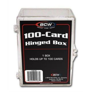 10 Ten - Bcw Brand 100 Card Storage Plastic Case Hinged Snap Box - Hb100
