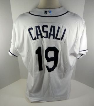 Tampa Bay Rays Curt Casali 19 Game Issued White Jersey Rays00310