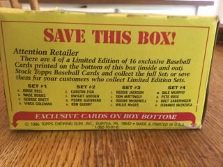 1986 Topps Baseball Wax Pack Box (36 Packs) 6
