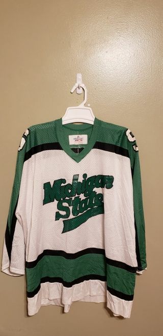 Michigan State Spartans Vintage Hockey Jersey Size Large Adult
