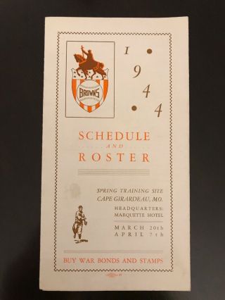1944 St Louis Browns Player Roster & Schedule