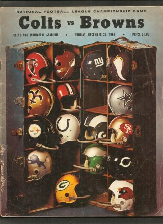 1968 Baltimore Colts Vs Cleveland Browns Nfl Football Championship Game Program