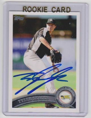 Tyler Skaggs Angels Signed 2011 Topps Pro Debut Autograph Sp Rc On Card Auto