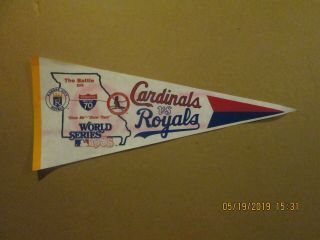 Mlb Cardinals Vs Royals Vintage The Battle On I70 World Series 1985 Logo Pennant