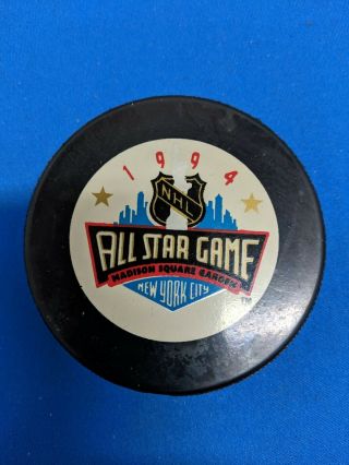 Nhl 1994 In Glas Co Official All Star Game Puck Bettman Series York Rangers