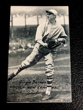 Virgie Virgil Barnes York Giants 1926 - 29 Exhibit Baseball Postcard