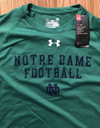 Notre Dame Football Team Issued Under Armour Shirt Speed School 2xl 57