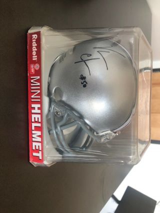 Vernon Gholston Signed Ohio State Buckeyes Riddell Ncaa Mini Helmet W/ 50