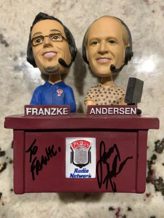 Larry Andersen & Scott Franzke Bobble Head 2013 Phillies Radio 94.  1 Wip Signed