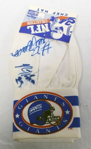York Giants Double Signed Chef Hat With Tags Cb283