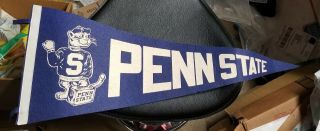 Vintage Felt Penn State Nittany Lions Hitchhiking Pennant Football Wrestling