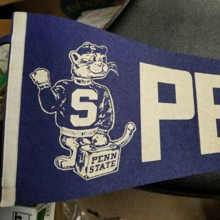 Vintage Felt Penn State Nittany Lions Hitchhiking Pennant Football Wrestling 3