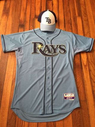 Tampa Bay Rays Alternate Baby Blue Game Jersey.  Elmore Size 44 10