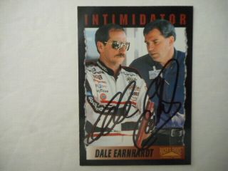 Dale Earnhardt Sr Signed 1996 Pinnacle Racers Choice Intimidator Wc Card 56