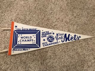 Vintage 1973 York Mets World Series Champs Full Size Pennant