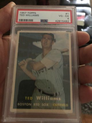 1957 Topps 1 Ted Williams Psa 4 Vg - Ex