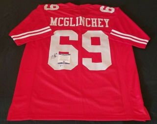 Mike Mcglinchey 49ers Signed Authentic Style Custom Jersey Bas Beckett