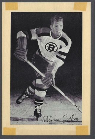 1944 - 63 Beehive Group Ii Boston Bruins Hockey Photos 26a Warren Godfrey