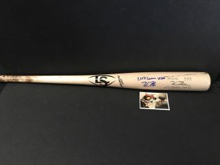 Kevin Newman Pirates Autographed Signed 2017 Game Cracked Bat 1
