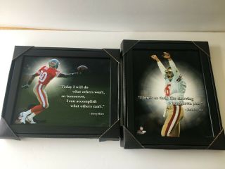 2 Sf 49er Photo Prints Jerry Rice And Joe Montana With Quotes Nfl 9 X 11 Framed