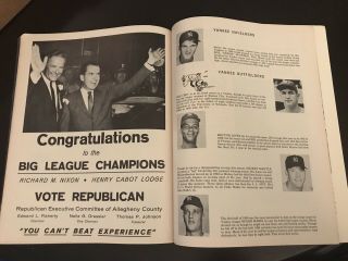 1960 World Series Program Pittsburgh Pirates York Yankees 8