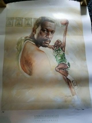 Limited Edition Bill Russell Lithograph Doug West Signed 54/500 - Boston Celtic 2