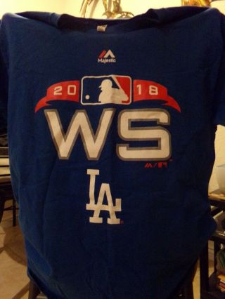 2018 Los Angeles Dodgers World Series Screen Printed Tee - Shirt Adult Size Large