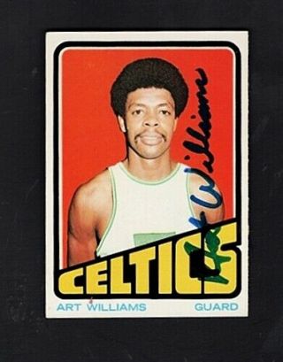 1972 - 73 Topps Vintage Art Williams - Boston Celtics Autographed Card