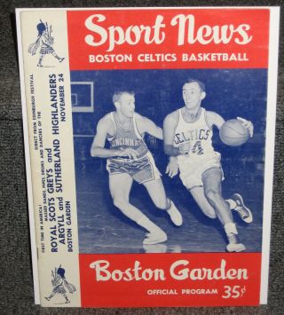Oct 20 1962 Boston Celtics Vs Ny Knicks Boston Garden Program 1st Game Of Season