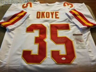 Christian Okoye Signed Custom Pro - Style Football Jersey Jsa