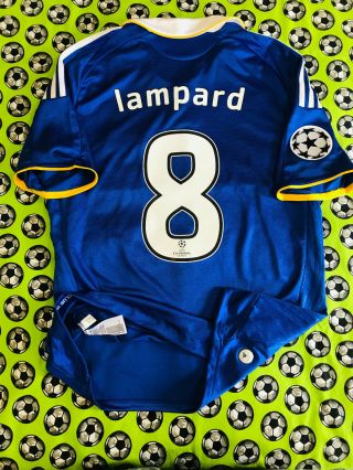 Very Rare Adidas Chelsea Fc Home Soccer Football Jersey Final 2008 Frank Lampard