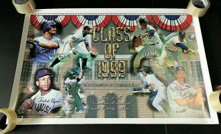 1999 Mlb Hall Of Fame Poster Autographed By Ryan,  Yount,  Cepeda & Brett Jsa Auth
