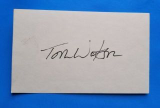 Tom Watson Autographed/signed Index Card 3 X 5