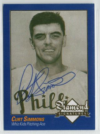 Curt Simmons 2009 Diamond Signatures Autographed Signed Card Phillies
