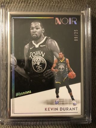 Kevin Durant 2018 - 19 Panini Noir Silver Framed Statement 09/25 Nets Rare 