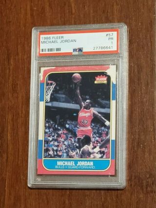 1986 Fleer Michael Jordan Rookie Card 57 Psa Good 1