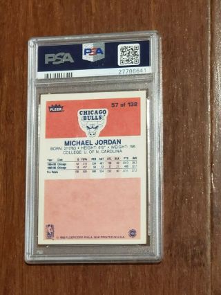 1986 Fleer Michael Jordan Rookie Card 57 PSA Good 1 2