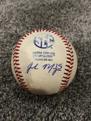 Jake Mangum Mississippi State Bulldogs York Mets Auto Signed Cws Bp Baseball