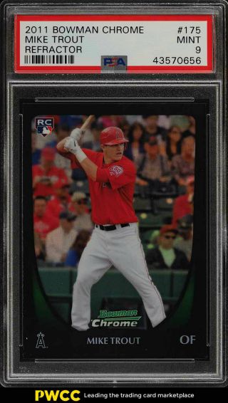 2011 Bowman Chrome Refractor Mike Trout Rookie Rc 175 Psa 9 (pwcc)