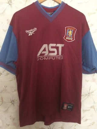 Aston Villa Home Football Shirt 1997 - 1998 Reebok Jersey Size: Xl (46/48)