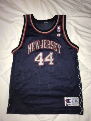 Jersey Nets Nba Basketball Champion Jersey 44 Keith Van Horn Youth Large