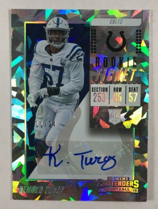 Kemoko Turay Auto 2018 Contenders Cracked Ice Rookie Autograph D 11/24