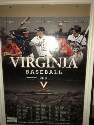 2011 Virginia Cavaliers Uva Team Signed Baseball Poster Ncaa Danny Hultzen,  Etc