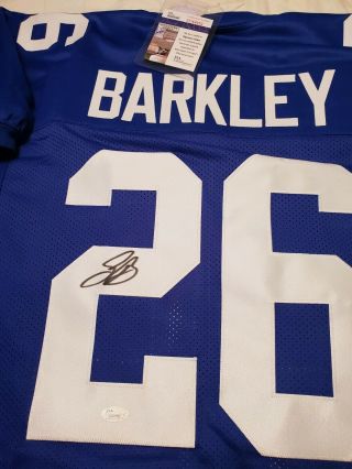 York Giants Saquon Barkley Autographed Jersey JSA 3