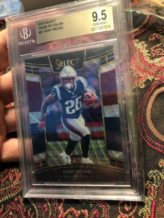 2018 Select Sony Michel Tri Color Prizm Rookie Bgs 9.  5 26/199 His Jersey Number