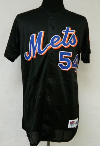 York Mets Al Jackson 54 Game Issued Possibly Game Black Jersey