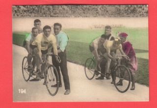 Vintage 1928 Tobacco La Morena Card United Kingdom Italy Cycling Tandem