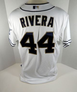 2015 San Diego Padres Rene Rivera 44 Game Issued White Jersey